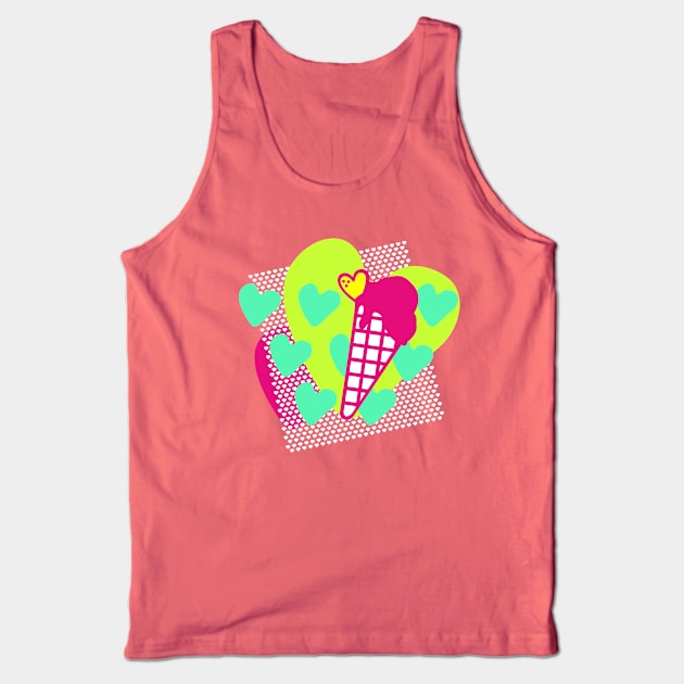 Summer Vacation Icecream - Neon Tank Top by XOOXOO